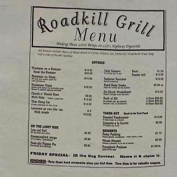 VTG Roadkill Grill T-shirt - Large, single stitch 1980s-90s - Picture 9 of 13